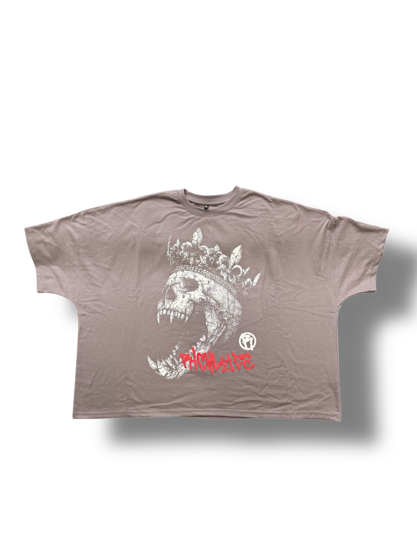 Cropped Skull 2 panel tee